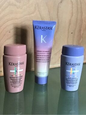 Three 1 oz Kerastase Hair Products for Highlighted/Colored Hair.  Travel size.